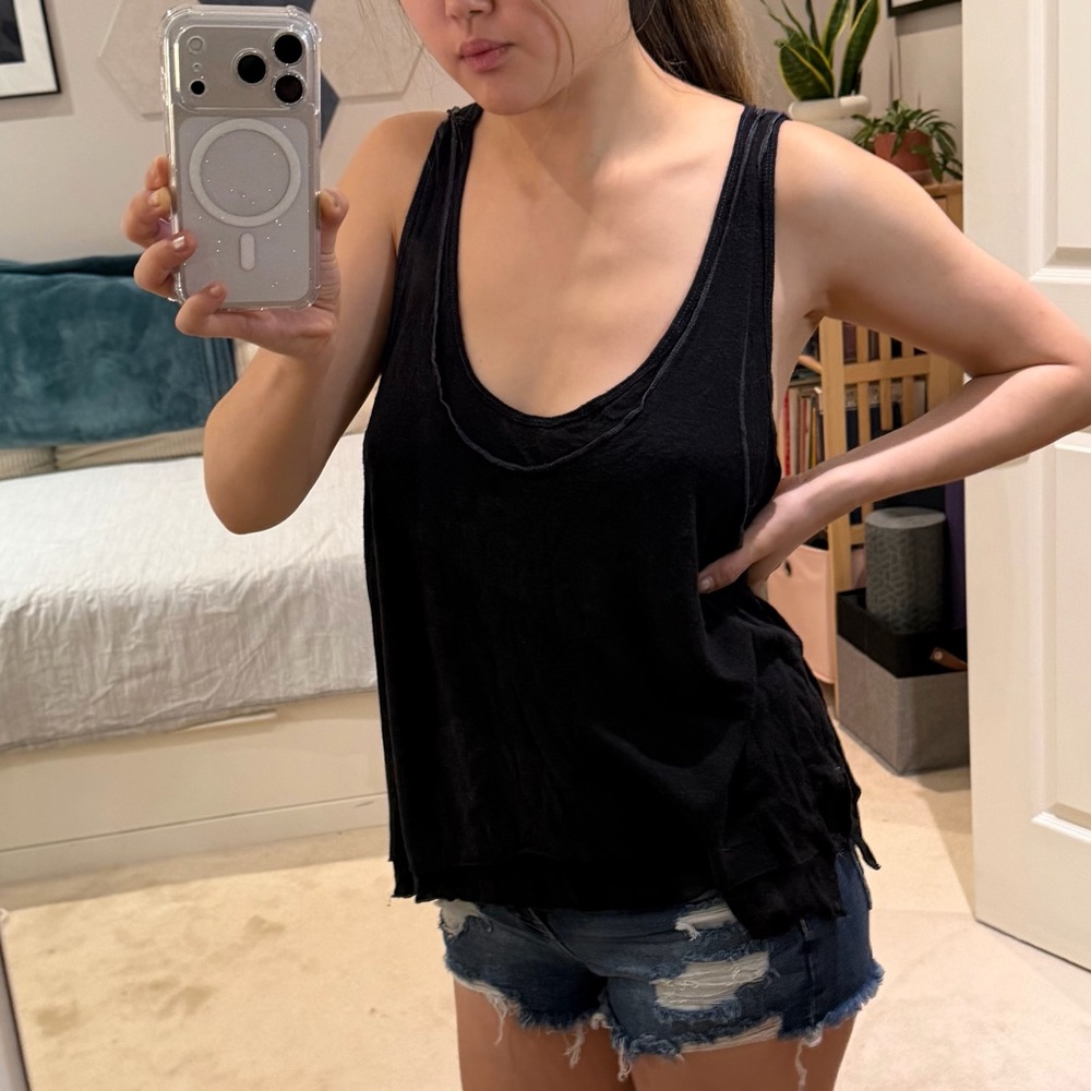 Free People Black Strappy Tank top
